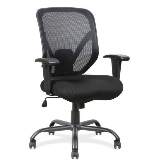OFFICE CHAIR, MESH, METAL BASE, BLACK