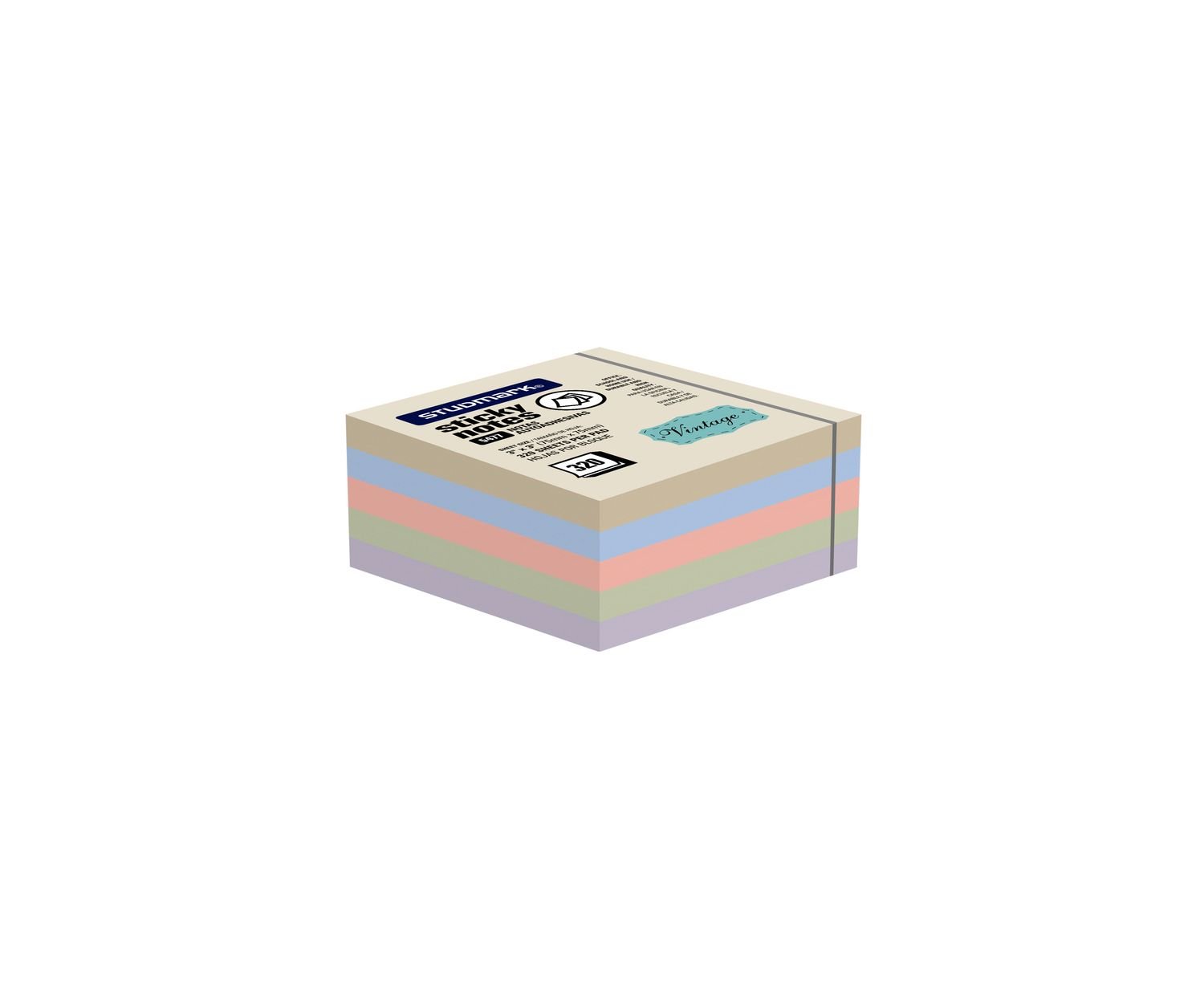 STICKY NOTES,VINTAGE 3″x3″ (320 SHEETS) MULTICOLOR
