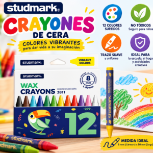 Wax Crayons - Studmark ROUND 12'S