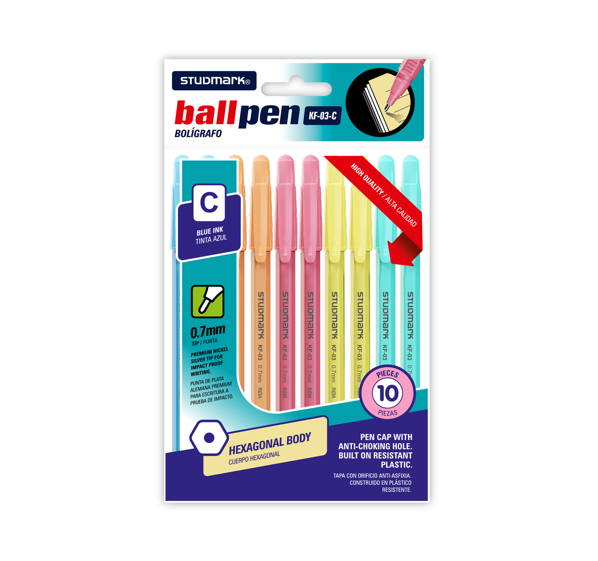 Pen - ST BP KF03 0.7 BLU PACK/10 (not for individual resale)