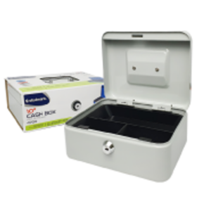 Cash Tin - ST 10" GREY (2 keys)