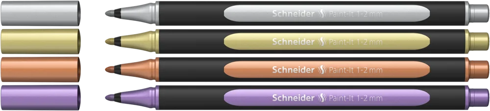 Marker (display) - SCH Paint-It 020 1-2mm pk/4 asst.col (sil,cop,gol,vio)